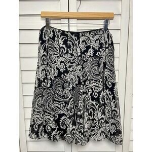 ICE Vintage Y2K 90's 100% Silk Paisley Ruffle Skirt Women's Size 12 Grunge Fairy